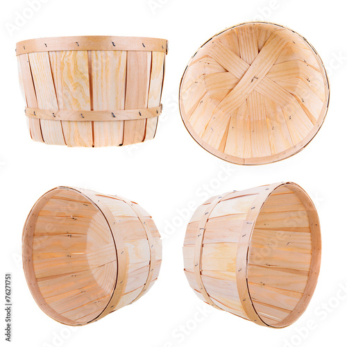 Bushel Basket on White - 4 angles