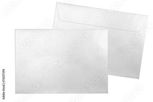 Silver envelopes C5 format isolated on white background