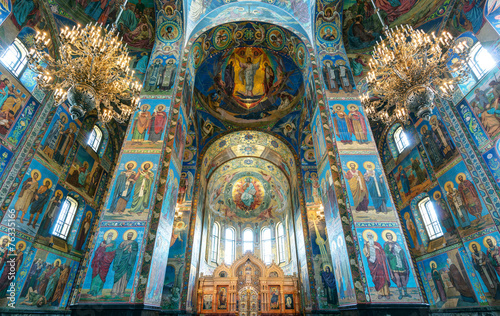 Interior of Church of Savior on Spilled Blood, Saint Petersburg, Russia