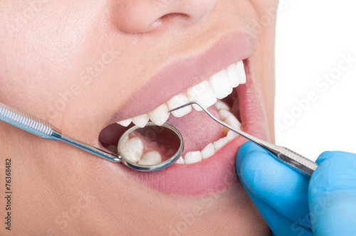 Oral hygienist at work