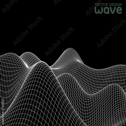 Abstract wave background. Vector design.