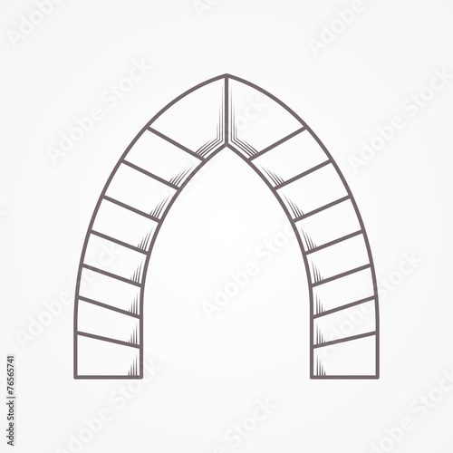 Flat line vector icon for lancet arch