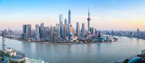panoramę Szanghaju panoramiczny widok