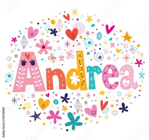 Andrea female name decorative lettering type design