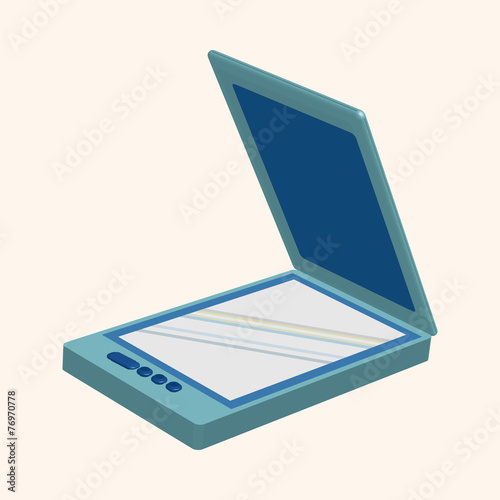 computer theme scanner elements vector