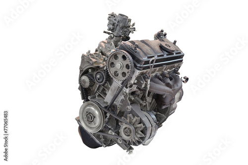 Car engine isolated on white background