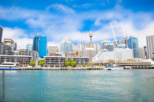 City scape of Darling Harbour in Sydney, Australia.