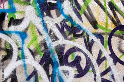 Graffiti wall with spray paint