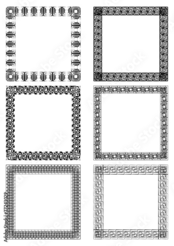 A set of art deco frames in white and black design
