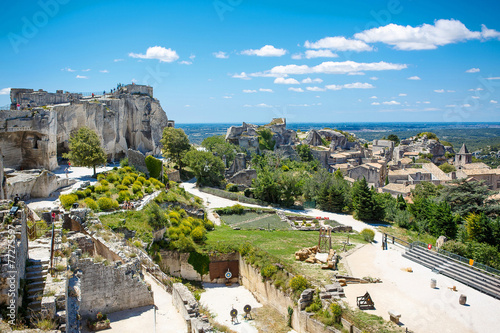 Castle Les Baux de-Provence, Provence, France on warm sunny day