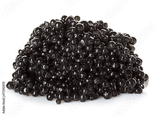 Black caviar isolated on white background