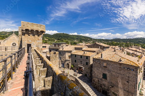 old houses in medieval town Bolsena, Italy