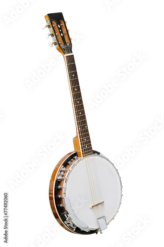 The image of white banjo isolated