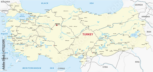 turkey railroad map