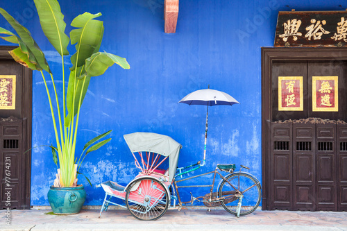 Old rickshaw tricycle near Fatt Tze Mansion, Penang