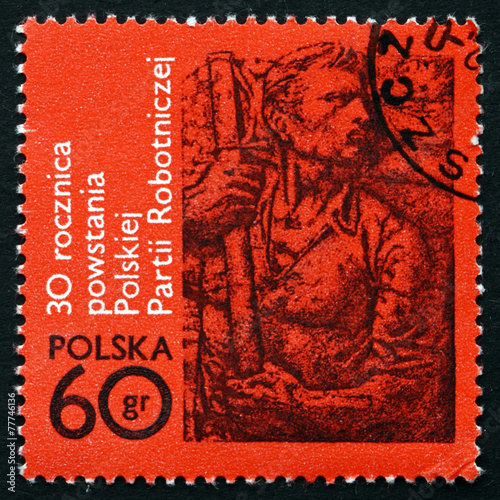 Postage stamp Poland 1972 Fighting Worker, by Jerzy Jarnuszkiewi