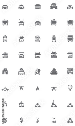 Vector transport icon set