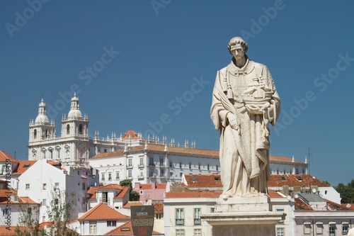 Statue in front of church of Santa Engracia, Lisbon, Portugal