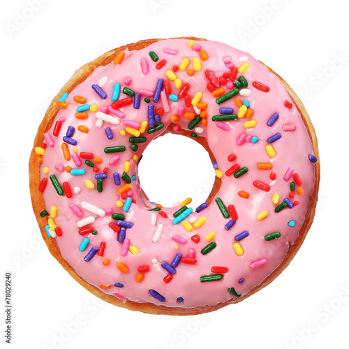 Donut with sprinkles isolated