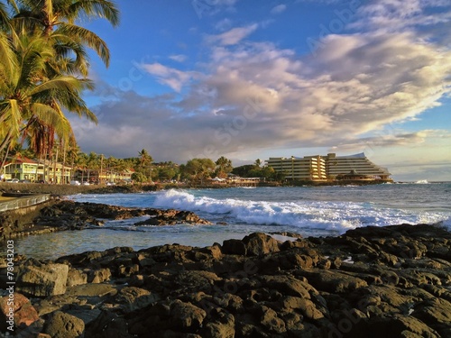 Sunshine along Coast, Kailua Kona, the Big Island of Hawaii