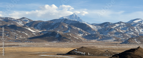 Tibetan plateau with Everest view, Tibet