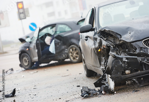 car crash collision in urban street