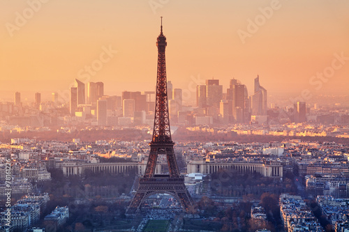 Eiffel Tower in evening light, Paris, France