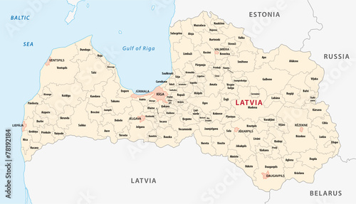 latvia administrative map