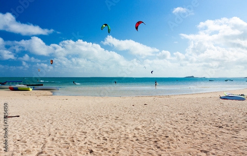 kite-surf à Rodrigues, anse Mourouk