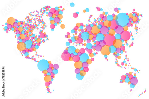 Weltkarte Welt Karte abstrakt bunt Vektor