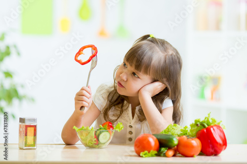 kid refusing to eat his dinner