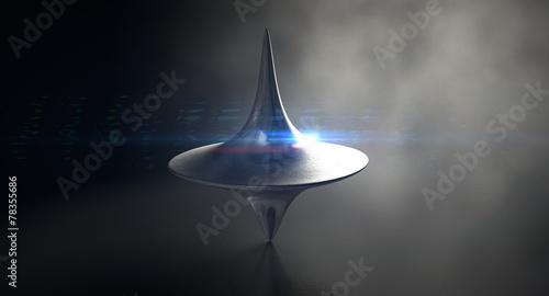 Die Cast Spinning Top Silhouetted