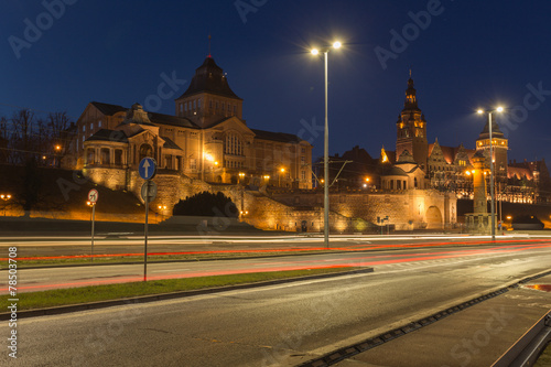 Szczecin | Wały Chrobrego | widok nocny