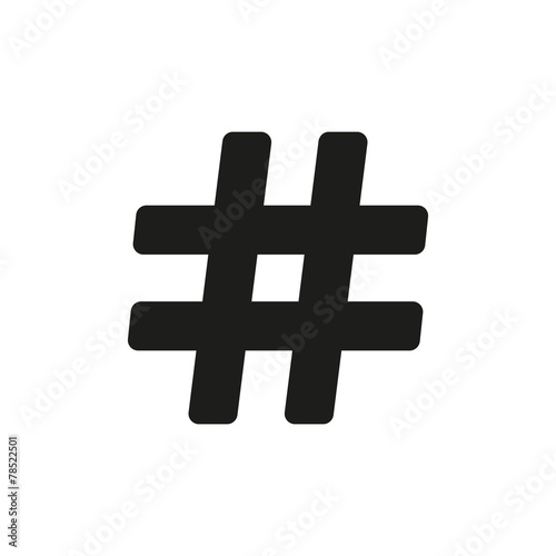 The hash icon. Hashtag symbol. Flat