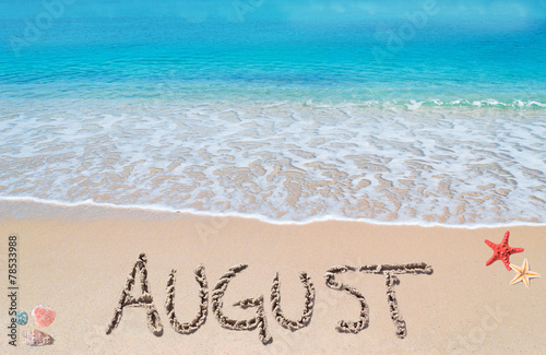 august on a tropical beach