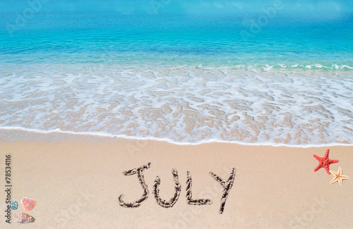 july on a tropical beach