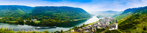 Landscape with the river Moselle in Germany. panorama of Mosell