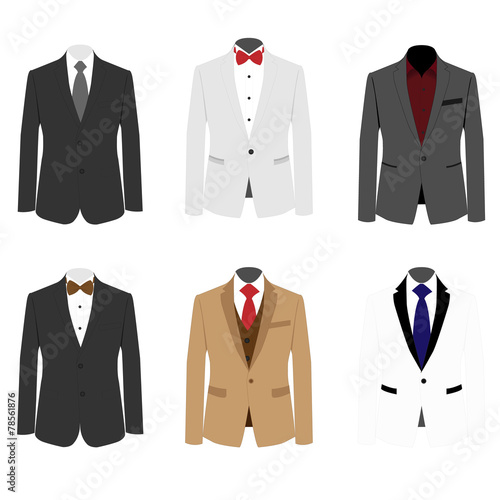 Set of 6 illustration handsome business suit