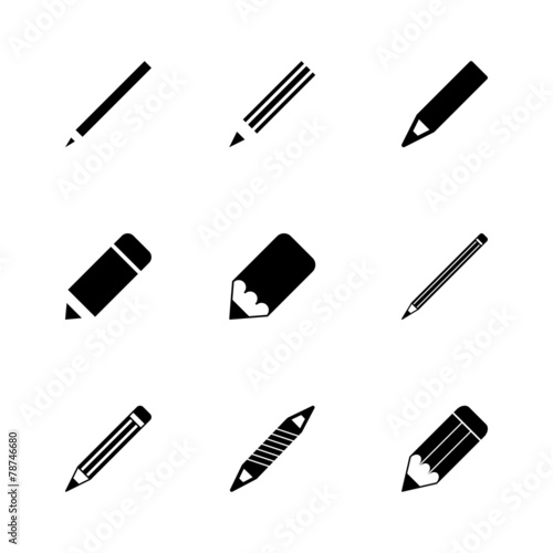 Vector pencil icon set