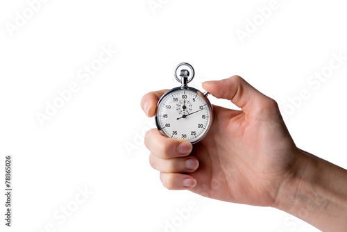 timer hold in hand, button pressed