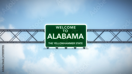Alabama USA State Welcome to Highway Road Sign