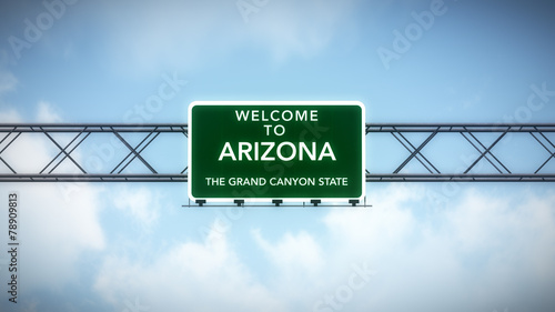 Arizona USA State Welcome to Highway Road Sign