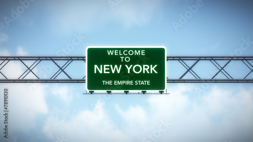 New York USA State Welcome to Highway Road Sign