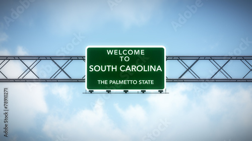 South Carolina USA State Welcome to Highway Road Sign