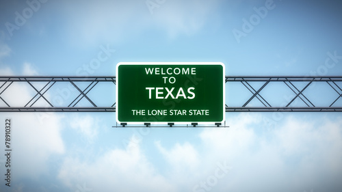 Texas USA State Welcome to Highway Road Sign