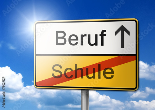 Beruf Schule Karriere Starten Schild