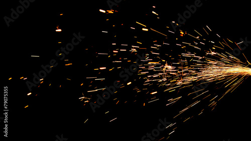 Glowing Flow of Sparks in the Dark