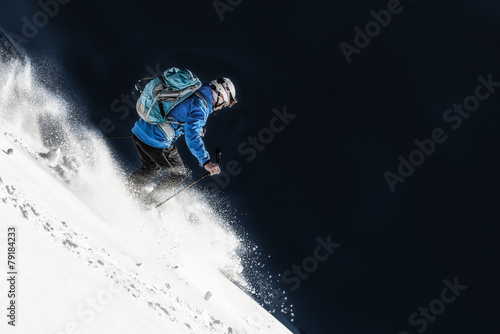 Skier in fresh snow