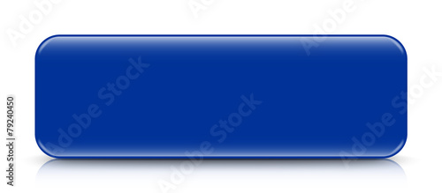 long blue button template with reflection