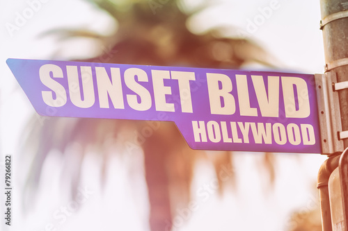 Sunset Blvd Hollywood Street Sign